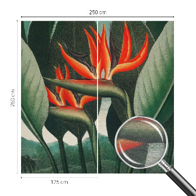 Vlies-Fototapete fürs Wohnzimmer mit exotischem Blumenmotiv