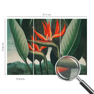 Vlies-Fototapete fürs Wohnzimmer mit exotischem Blumenmotiv