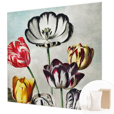 Fototapete aus Vlies mit bunten Tulpen als Motiv