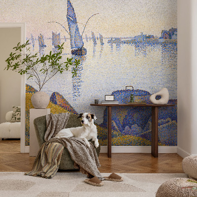Vliestapete fürs Wohnzimmer mit dem Motiv „Spiegelung des Segels“