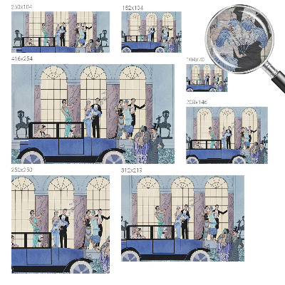 Bedruckte Vlies-Fototapete mit Art‑Deco‑Motiv