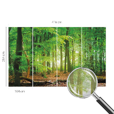 Fototapete fürs Schlafzimmer mit grünem Waldmotiv