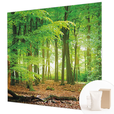 Fototapete fürs Schlafzimmer mit grünem Waldmotiv