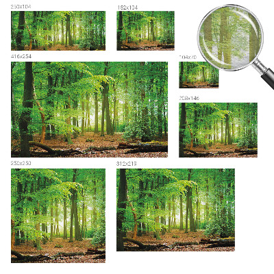 Fototapete fürs Schlafzimmer mit grünem Waldmotiv