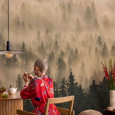 Vlies-Fototapete fürs Schlafzimmer mit Motiv ‚Waldnebel‘