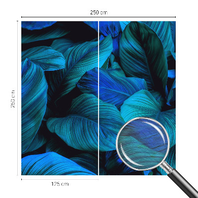 Fototapete aus Vlies mit blauem Blattmuster