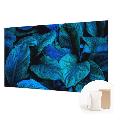 Fototapete aus Vlies mit blauem Blattmuster