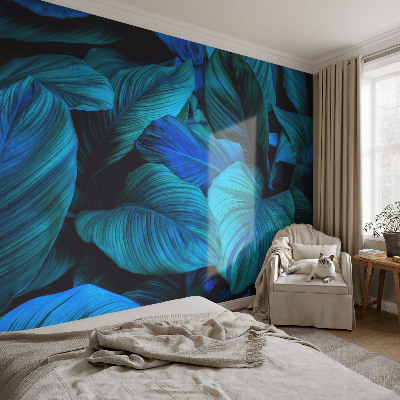 Fototapete aus Vlies Blaue Blätter