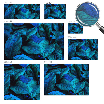 Fototapete aus Vlies mit blauem Blattmuster
