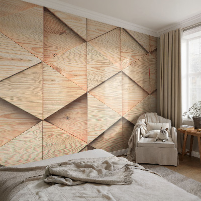 Bedruckte Vlies-Fototapete mit Motiv Holzmosaik