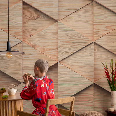 Bedruckte Vlies-Fototapete mit Motiv Holzmosaik