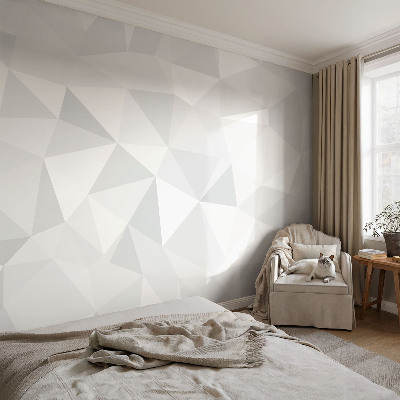Vliestapete fürs Schlafzimmer mit dreieckigem Mosaikmotiv