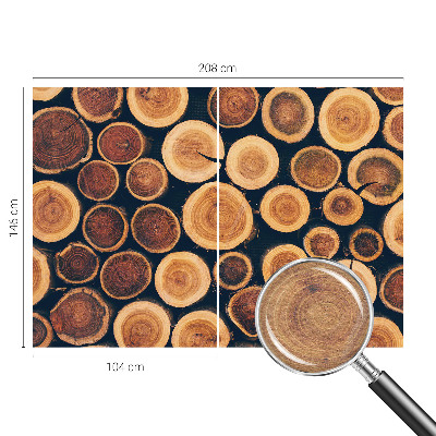 Vlies-Fototapete nach Maß mit Motiv aus ineinander verschlungenen Holzkreisen