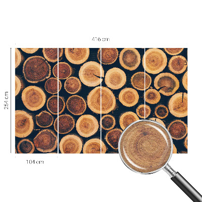 Vlies-Fototapete nach Maß mit Motiv aus ineinander verschlungenen Holzkreisen