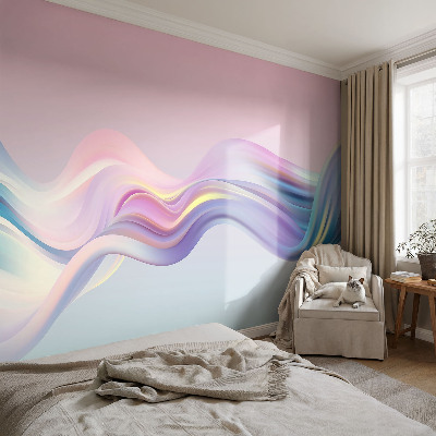 Vlies-Fototapete fürs Schlafzimmer mit bunten Wellen als Motiv