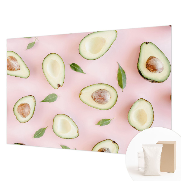 Vliestapete fürs Wohnzimmer mit Avocado-Motiv aus weichem Vliesmaterial