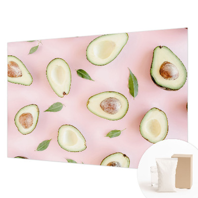 Vliestapete fürs Wohnzimmer mit Avocado-Motiv aus weichem Vliesmaterial