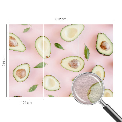Vliestapete fürs Wohnzimmer mit Avocado-Motiv aus weichem Vliesmaterial