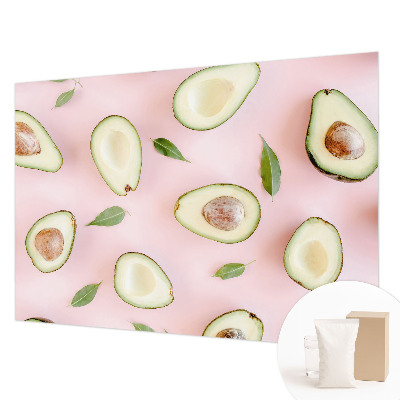 Vliestapete fürs Wohnzimmer mit Avocado-Motiv aus weichem Vliesmaterial