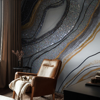 Moderne Vlies-Fototapete mit Steinwellen-Motiv