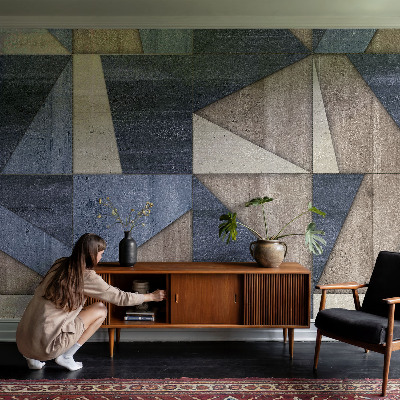 Fototapete fürs Wohnzimmer mit geometrischem Muster
