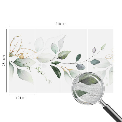 Vlies-Fototapete nach Maß mit grünem Blattmuster
