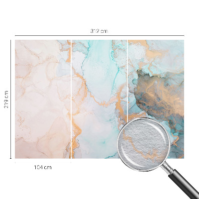 Vlies-Fototapete fürs Schlafzimmer mit Aquarellwellen als Motiv
