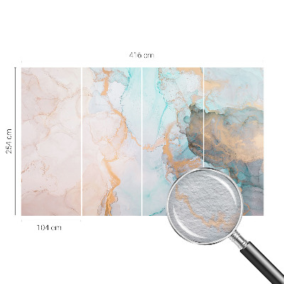 Vlies-Fototapete fürs Schlafzimmer mit Aquarellwellen als Motiv