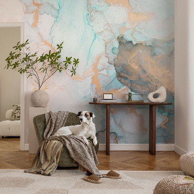 Vlies-Fototapete fürs Schlafzimmer mit Aquarellwellen als Motiv