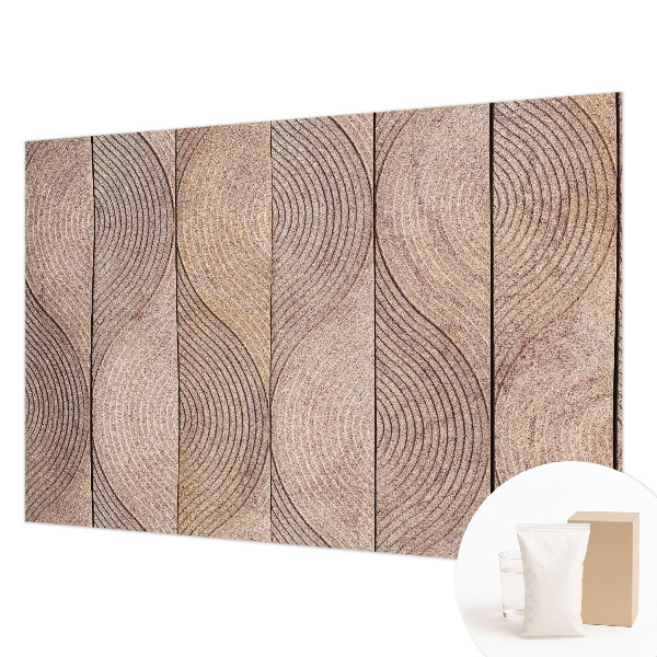 Vlies-Fototapete mit Motiv aus Holzstrukturen in wellenförmigem Design