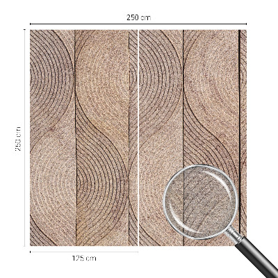 Vlies-Fototapete mit Motiv aus Holzstrukturen in wellenförmigem Design