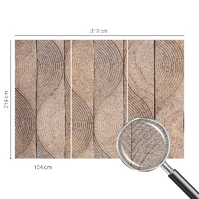 Vlies-Fototapete mit Motiv aus Holzstrukturen in wellenförmigem Design