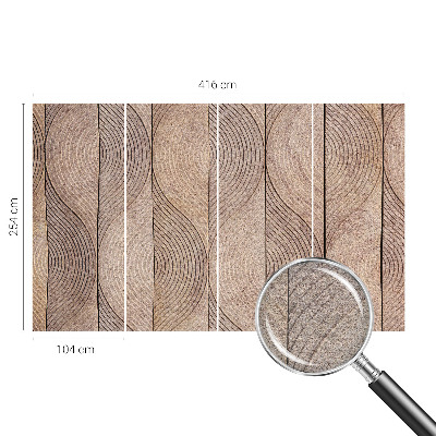 Vlies-Fototapete mit Motiv aus Holzstrukturen in wellenförmigem Design