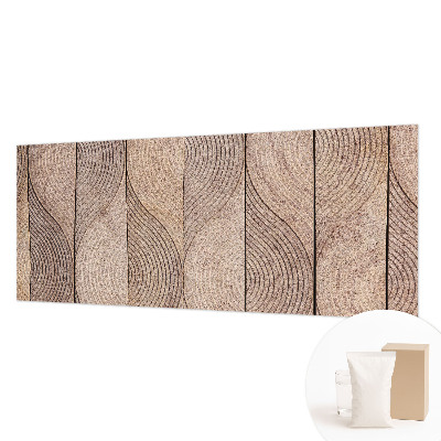 Vlies-Fototapete mit Motiv aus Holzstrukturen in wellenförmigem Design