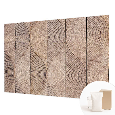 Vlies-Fototapete mit Motiv aus Holzstrukturen in wellenförmigem Design