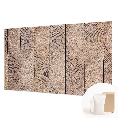 Vlies-Fototapete mit Motiv aus Holzstrukturen in wellenförmigem Design