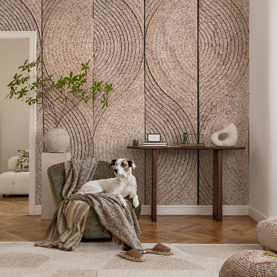 Vlies-Fototapete mit Motiv aus Holzstrukturen in wellenförmigem Design