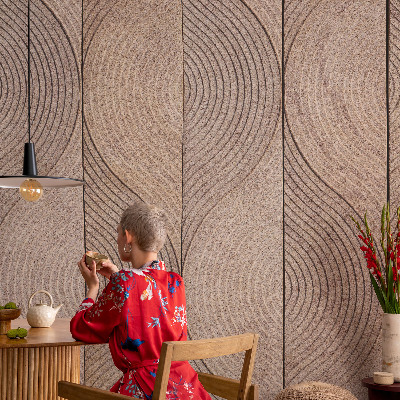 Vlies-Fototapete mit Motiv aus Holzstrukturen in wellenförmigem Design