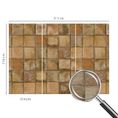 Vlies-Fototapete fürs Wohnzimmer mit rustikalem Mosaikmotiv