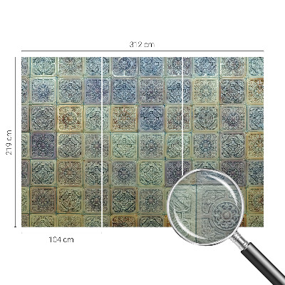 Vlies-Fototapete fürs Schlafzimmer mit geometrischem Fliesenmotiv