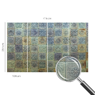 Vlies-Fototapete fürs Schlafzimmer mit geometrischem Fliesenmotiv
