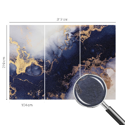 Dekorative Wand-Fototapete mit marineblauen Wellen