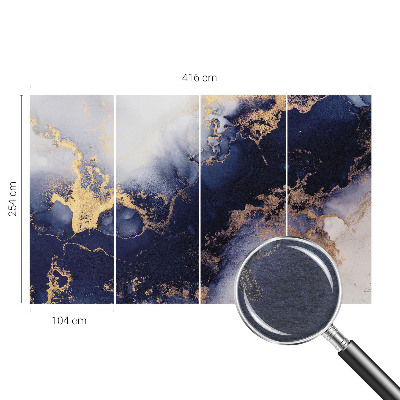 Dekorative Wand-Fototapete mit marineblauen Wellen
