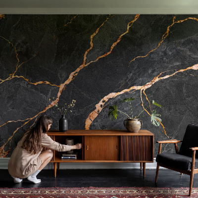 Vlies-Fototapete fürs Wohnzimmer mit Marmoradern