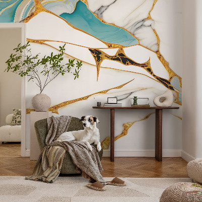 Vlies-Fototapete fürs Schlafzimmer mit elegantem Marmormotiv