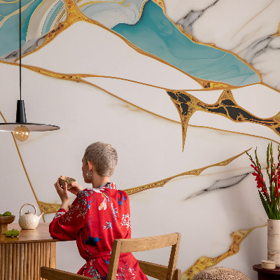 Vlies-Fototapete fürs Schlafzimmer mit elegantem Marmormotiv