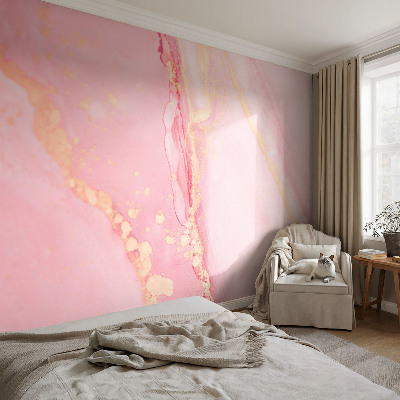Wandtapete mit pastellfarbener abstrakter Illustration