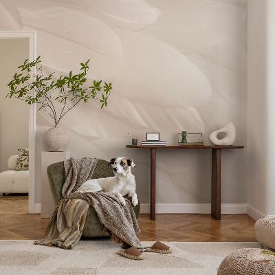 Vlies-Fototapete fürs Wohnzimmer mit einem Motiv aus ätherischen Federn