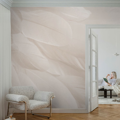 Vlies-Fototapete fürs Wohnzimmer mit einem Motiv aus ätherischen Federn