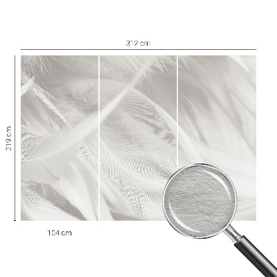 Vlies-Fototapete fürs Schlafzimmer mit feinem Feder-Motiv